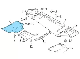 80B863822A AUDI Rear Belly Pan Skid Plate Sound Baffle #3