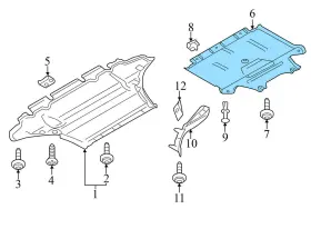8K2863822M AUDI Belly Pan Skid Plate Sound Baffle A4 B8 #3