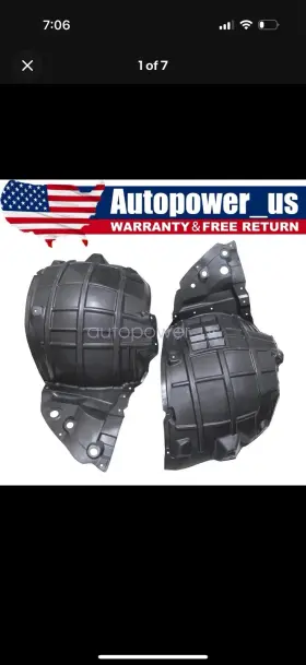 IN1248124 AUTOPOWER Fender Liners Front Driver Passenger
