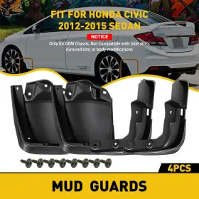 HOD1004 AUXITO Mud Flaps Splash Guards Front Rear Honda Civic #2
