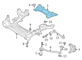 31106786944 BMW Front Axle Reinforcement Stiffening Plate X3 #3