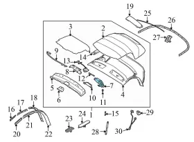 54347043874 BMW Right Convertible Top Folding Latch Lock Z4 #3