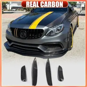 569798205242 CARRACING FACTORY Carbon Front Bumper Fins Benz