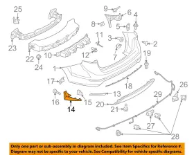 D2BZ16A550B FORD OEM Rear Bumper Mud Guard Fiesta