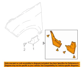 JN1Z16A550B FORD OEM Ecosport Fender Exterior Mud Guard