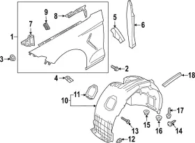 86811-G9500 GENESIS Front Fender Liners Left Right G70