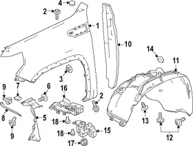87826963 GM Fender Liner Bracket 1500