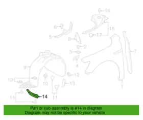 90924008 GM Passenger Front Tire Air Deflector Buick Lacrosse