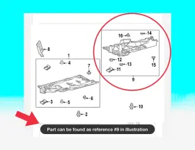 58399F6010 LEXUS Nx Left Underbody Floor Pan Splash Shield