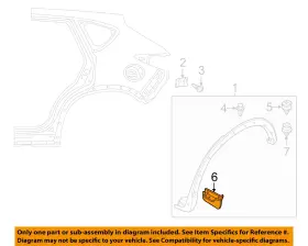 KB7W51PW1 MAZDA OEM Quarter Panel Mud Shield Left CX-5