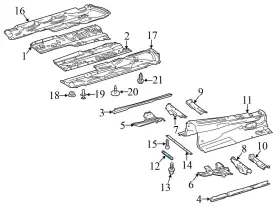 2126190525 MERCEDES Front Underbody Floor Panel Mount Bracket #3