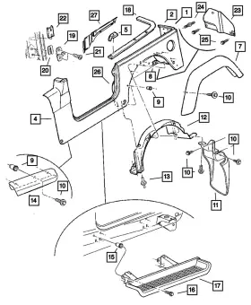 55155697AA MOPAR Splash Shield Left Wrangler
