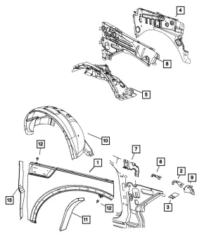 55157171AD MOPAR Front Fender Liner Left Nitro