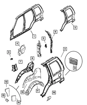 55360146AE MOPAR Fender Liner Right Liberty