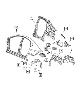 68223596AA MOPAR Rear Wheel Spat Right