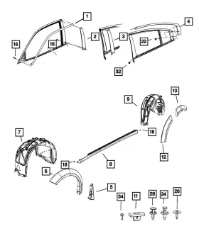 68451052AA MOPAR Front Fender Spat Right