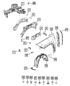 68593699AB MOPAR Front Fascia Spat Left