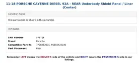 7P0825231C PORSCHE Diesel Rear Underbody Shield Panel Liner #3