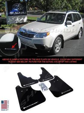 MF11-UR-BLK-WH RALLY ARMOR Mud Flaps Subaru Forester