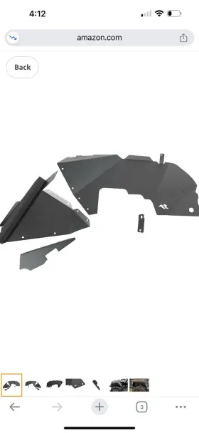 11615.61 RUGGED RIDGE Inner Fender Liners Front Jl Jeep