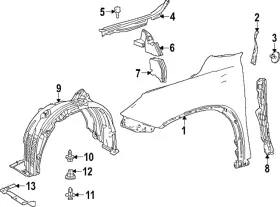53851-0E140 TOYOTA Fender Liner Extension