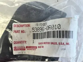 53896-0R010 TOYOTA Front Fender Splash Shield Left Select Hv 53896-0R010 TOYOTA Front Fender Splash Shield Left Select Hv