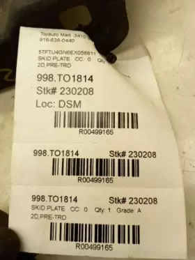 998.TO1814 TOYOTA Engine Skid Plate Rwd Tacoma #3