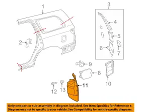 766260C070 TOYOTA OEM Exterior Mud Flap Splash Guard Left