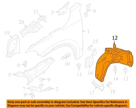 31457218 VOLVO Front Left Fender Liner Splash Shield Guard #3