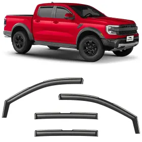 200645 VORON GLASS Channel Rain Guards Supercrew Ford Ranger
