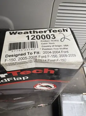 120003 WEATHERTECH Drill Mudflaps Rear F-150