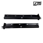30" Straight Spring Loaded Mud Flap Hanger Pair Black Steel 1-1/8" Bolt Spacing. Fixed Price $129.00.