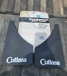 Nos Oldsmobile Cutlass (2) Splash Guards Mud Flaps Black & White Gm 12341654. Fixed Price $95.00.