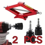 2 Pcs Jack Socket Drill Adapter Rustproof Converter For Scissor Car. Fixed Price $9.71.
