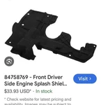 Gm 23218960 Splash Guard. Fixed Price $10.00.