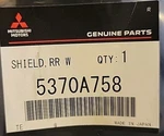 Genuine Mitsubishi Splash Shield 5370a758. Fixed Price $50.00.