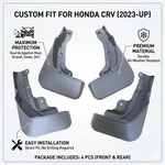 4 Pcs Mud Guards Fit For 2023 2025 Honda Cr-v Crv Front & Rear Splash Flaps. Fixed Price $18.59.