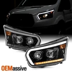 For 15-23 Ford Transit 150 250 350hd Projector Glossy Black Headlights W/led Drl. Fixed Price $395.99.