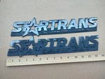 (2) Startrans By Supreme Corp Goshen, In Emblem Name Plate Badge Logo Mt1. Fixed Price $34.99.