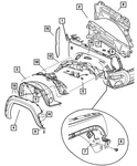 Genuine Mopar Front Fender Liner Left 55157145ad. Fixed Price $106.71.