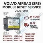 2020 - 2025 Volvo V60 S60 P31476261 Srs Module Reset Service. Fixed Price $119.99.