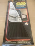 Vtg Set Of 2 Wide Splash Guards Cal Custom. 18" X 8" Stainless & Rubber #1402. Fixed Price $18.99.