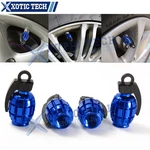 4x Blue Grenade Tire Valve Cap Stem Cover For Car, Truck Universal Fitting. Fixed Price $8.98.