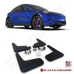 Rally Armor Ur Black Mud Flaps W/ Blue Logo For 2020-2026 Tesla Model Y. Fixed Price $173.14.