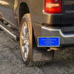 2- 12"x23" Rear Mud Flaps Dodge Ram Head Oem Factory Logo Chrome Splash Guards. Fixed Price $146.95.