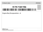 Genuine Bmw Engine Bay Encapsulation - A 51-75-7-361-196 New. Fixed Price $195.46.