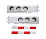 Stainless Steel Mud Flap Hanger Rear Bar With Light Cutouts 2.5" Bolt Spacing.... Fixed Price $109.47.