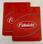 Peterbilt Oem 30" X 24" Red Rubber Mud Flaps (2) W/red Logo Fm3050mf-fg Pair. Fixed Price $184.99.