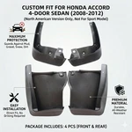 4 Pcs Mud Guards For 2008 - 2012 Honda Accord Front & Rear Splash Flaps. Fixed Price $25.59.