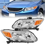 For 2012-2015 Honda Civic Sedan 12-13 Coupe Chrome Amber Headlights Pair. Fixed Price $88.68.
